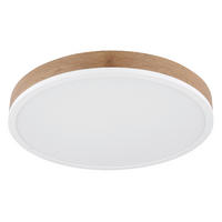 LED-DECKENLEUCHTE 45/8,5 cm   - Dunkelbraun/Opal, Natur, Holzwerkstoff/Kunststoff (45/8,5cm) - Globo