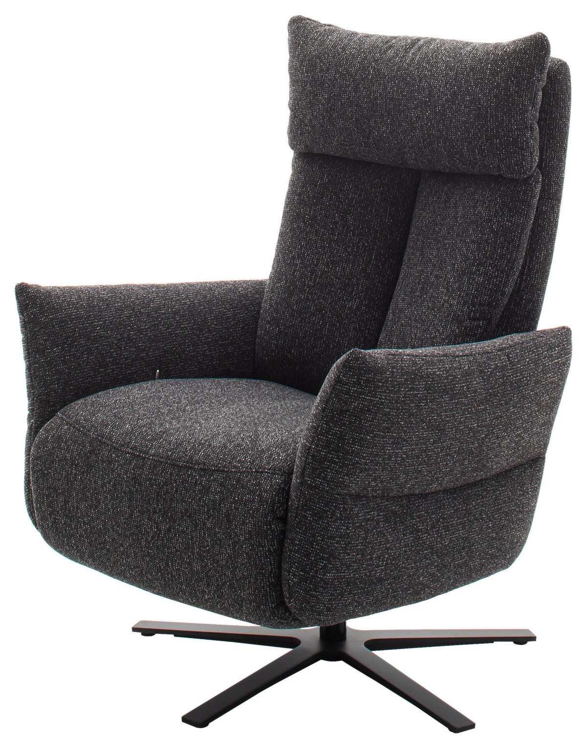 FERNSEHSESSEL in Chenille Graphitfarben  - Schwarz/Graphitfarben, Design, Textil/Metall (74/115/85cm) - Schöner Wohnen