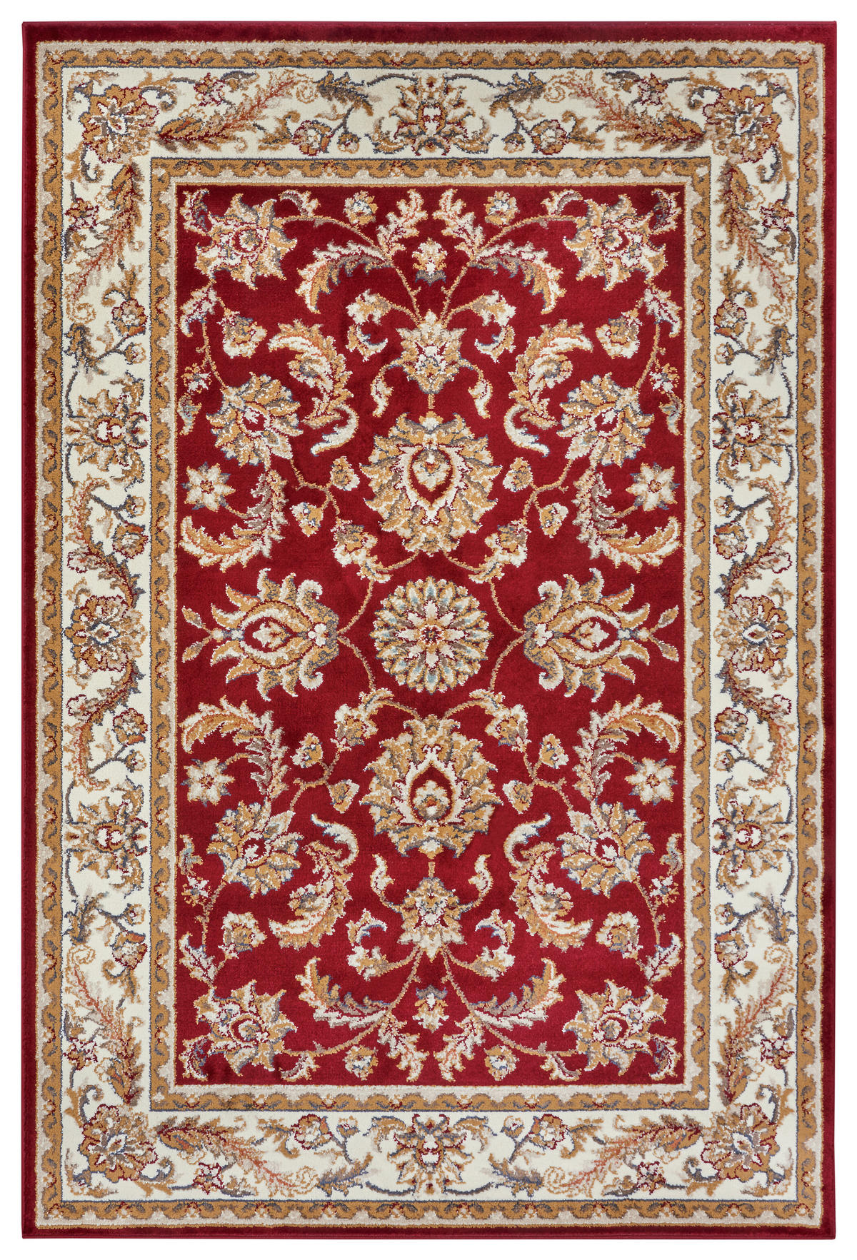 FLACHWEBETEPPICH 120/170 cm Luxor Creme, Rot  - Rot/Creme, Design, Kunststoff/Textil (120/170cm)