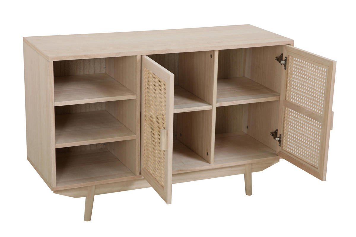 ŠIROKÁ KOMODA, paulovnie, ratan, přírodní barvy, 100/65/36 cm - přírodní barvy, Design, dřevo/kompozitní dřevo (100/65/36cm) - Livetastic