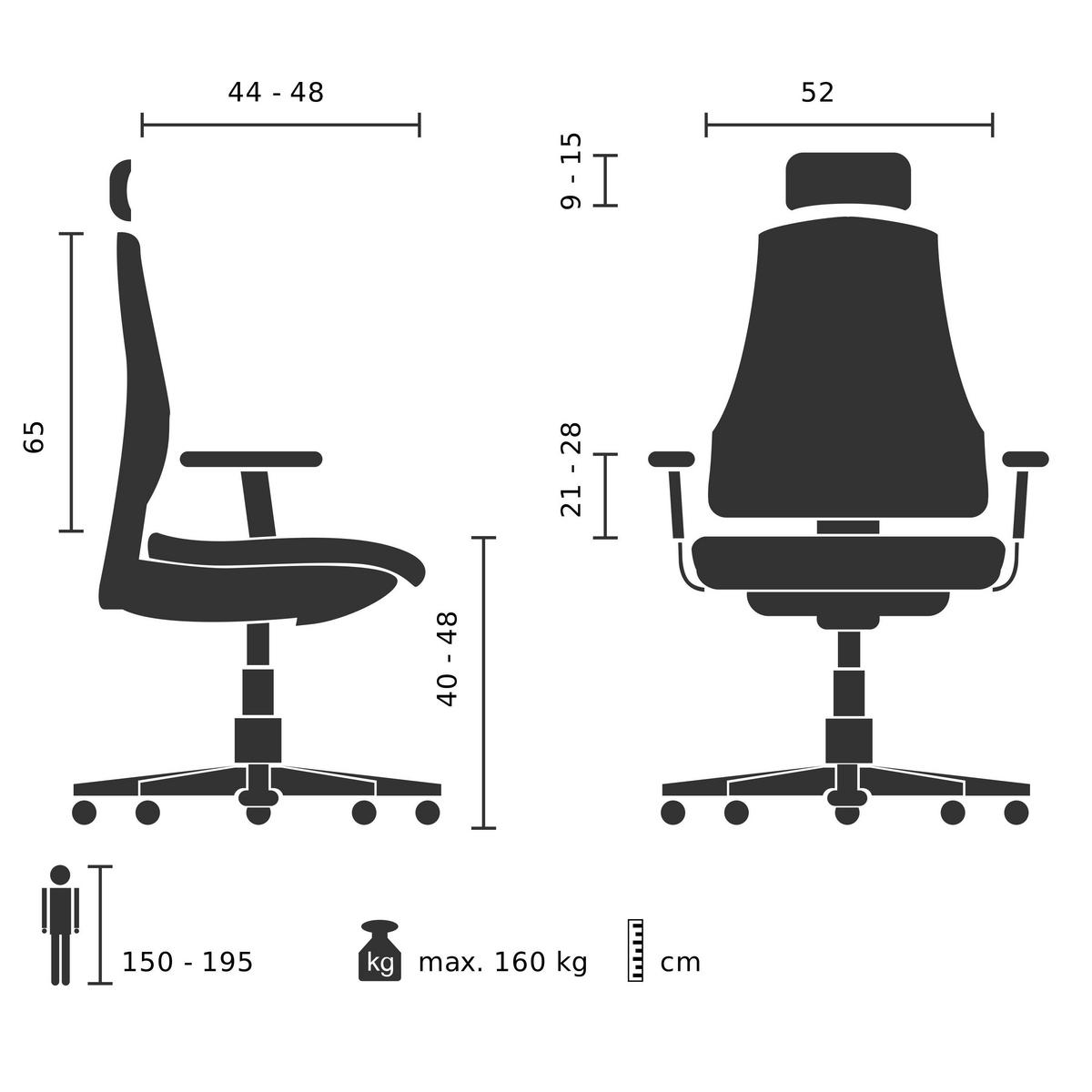 CHEFSESSEL Schwarz  - Schwarz, Basics, Kunststoff/Textil (68/120-131/60cm) - MID.YOU