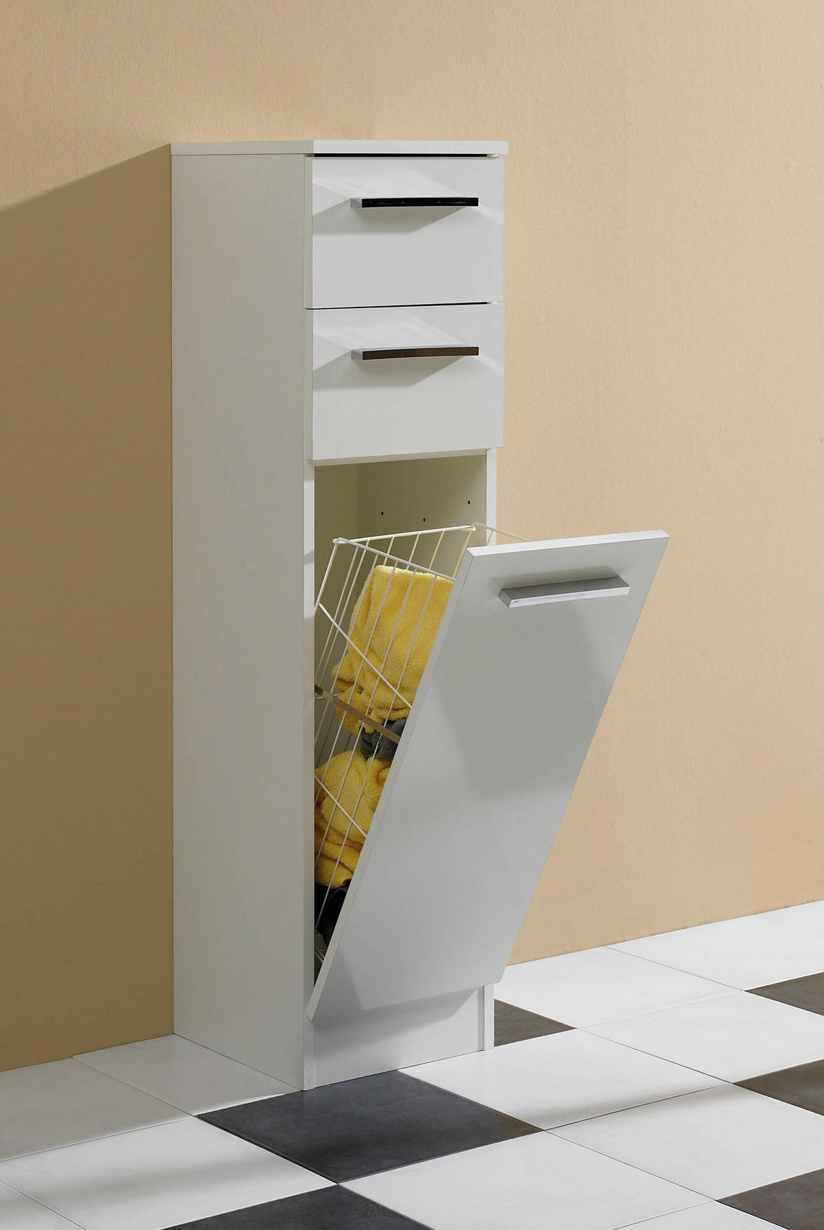 DULAP INFERIOR 30/119/33 cm  - alb/culoare crom, Konventionell, material pe bază de lemn (30/119/33cm) - Xora