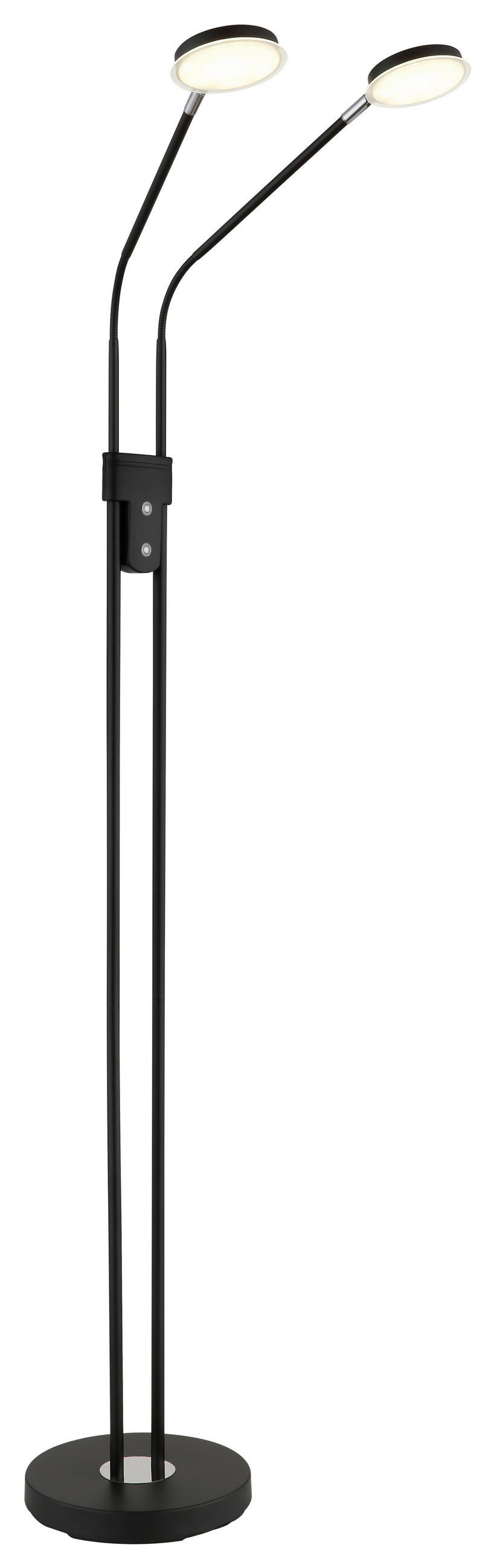 LED-STEHLEUCHTE Silvio 93/25 cm  - Schwarz/Weiß, Design, Kunststoff/Metall (93/25cm) - Globo