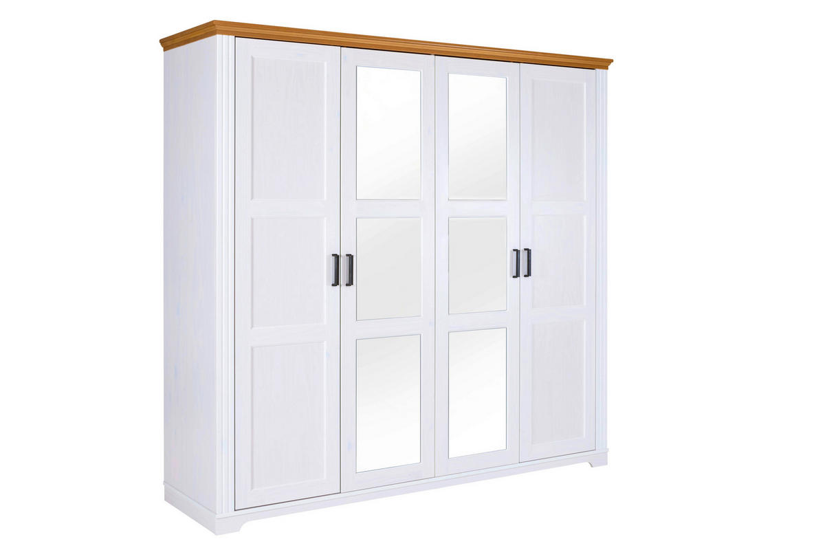 ORMAR ZA ODJEĆU bijela, hrast Artisan   - bijela/hrast Artisan, Moderno, staklo/drvni materijal (215/208/64cm) - Landscape