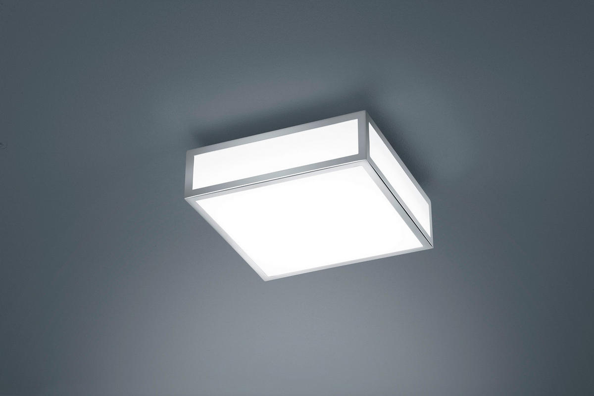 LED-BADEZIMMER-DECKENLEUCHTE Zelo 22/22/7,5 cm  - Chromfarben, Design, Kunststoff/Metall (22/22/7,5cm) - Helestra