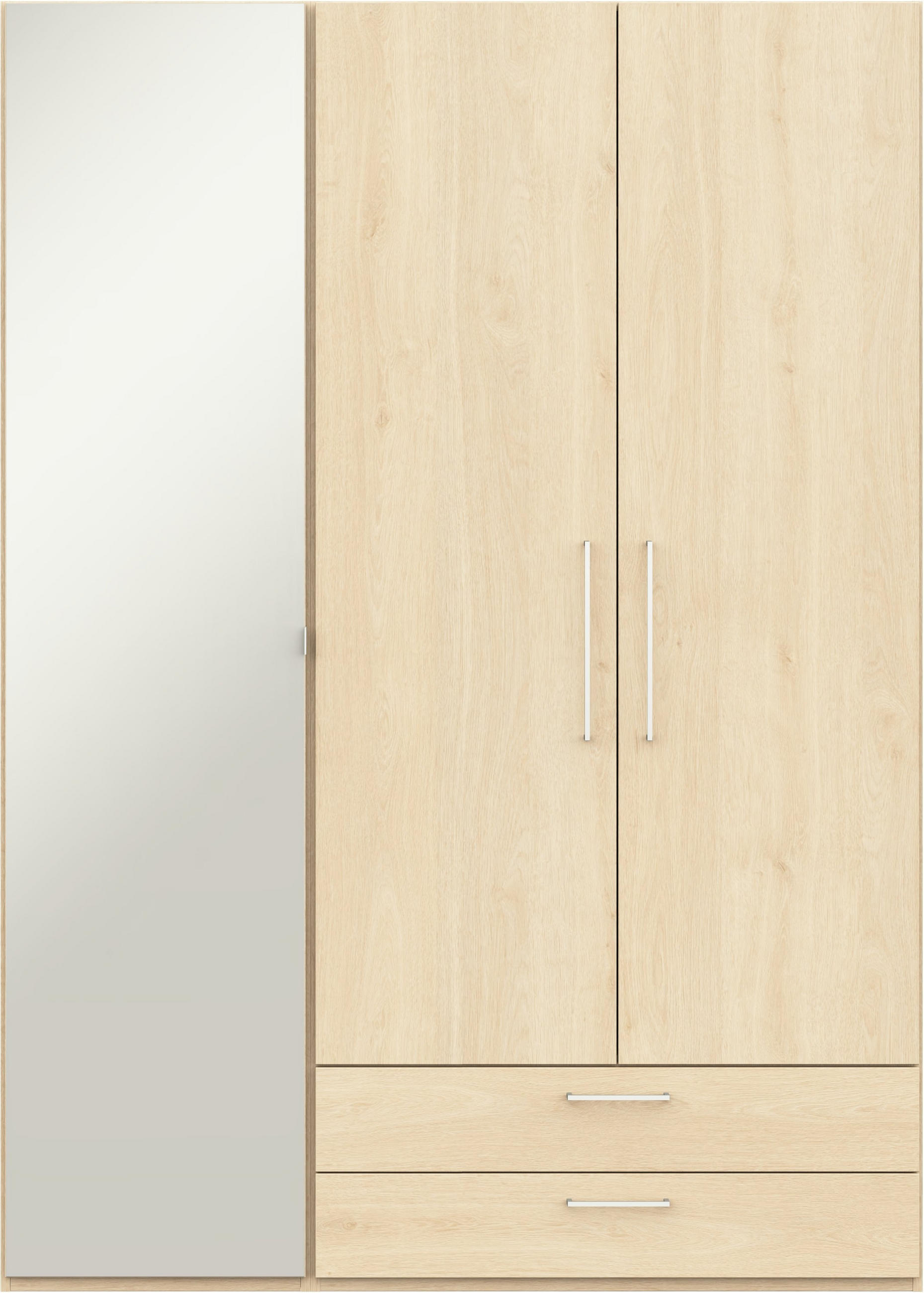 KLEIDERSCHRANK 3-türig Eichefarben  - Edelstahlfarben/Eichefarben, Design, Glas/Holzwerkstoff (152,6/213,6/59,3cm) - Cantus