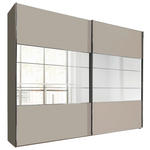 SCHWEBETÜRENSCHRANK  in Champagner  - Chromfarben/Champagner, KONVENTIONELL, Holzwerkstoff/Metall (250/236/67cm) - Voleo