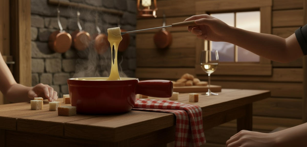 FONDUEPFANNE Heidi Cheese Line  - Weiss/Rot, Basics, Metall (21cm) - Heidi Cheese Line