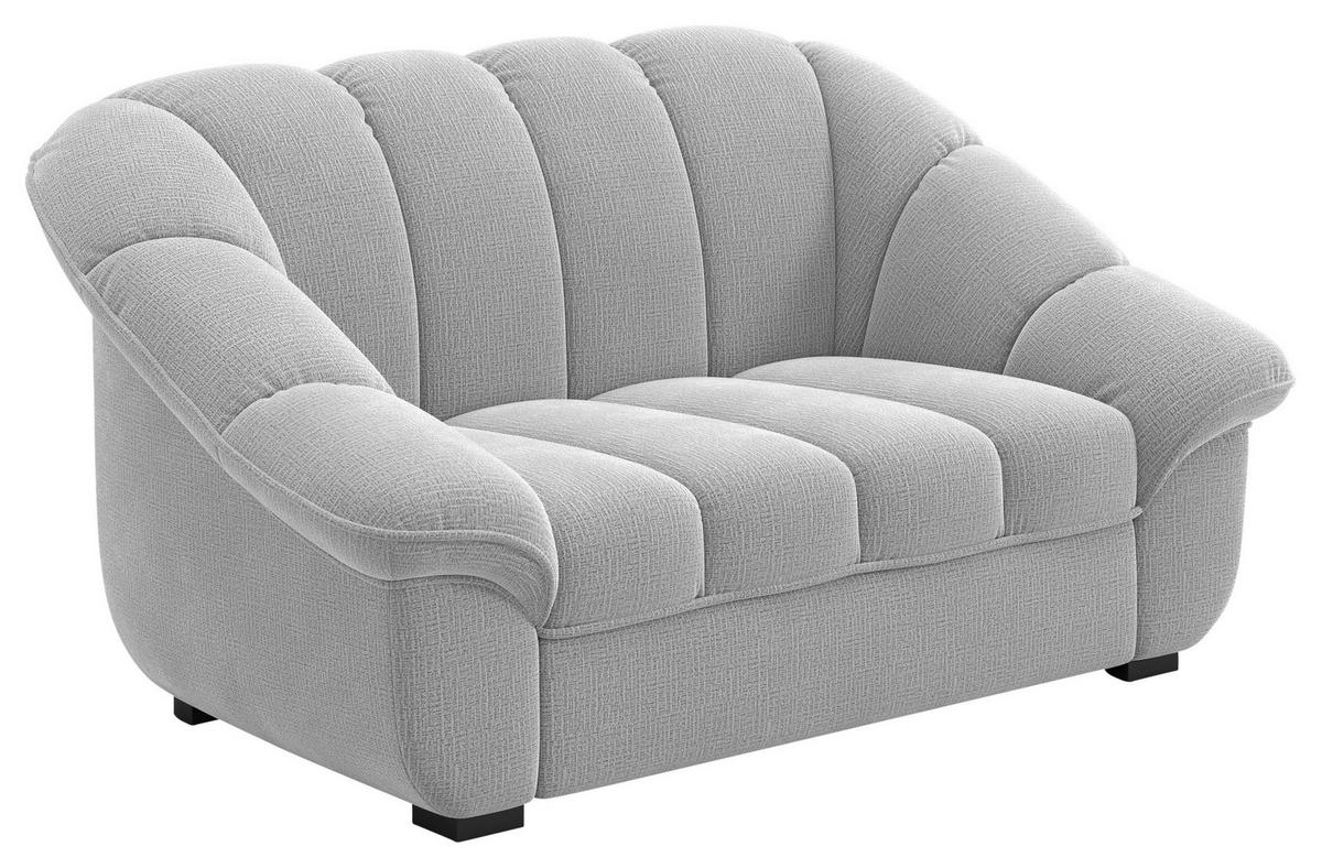 2-SITZER-SOFA Chenille Hellgrau  - Hellgrau/Schwarz, KONVENTIONELL, Kunststoff/Textil (163/88/104cm) - Welnova