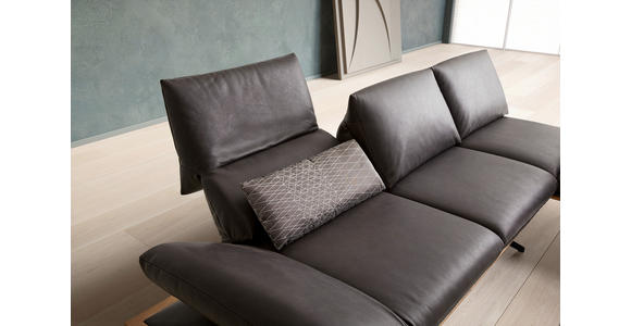 ECKSOFA in Echtleder Braun  - Schwarz/Braun, Design, Leder/Metall (282/205cm) - Dieter Knoll