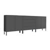 SIDEBOARD Mailand Set 5 + MF  in 237/86/33 cm  - Anthrazit, MODERN, Holzwerkstoff/Metall (237/86/33cm) - MID.YOU