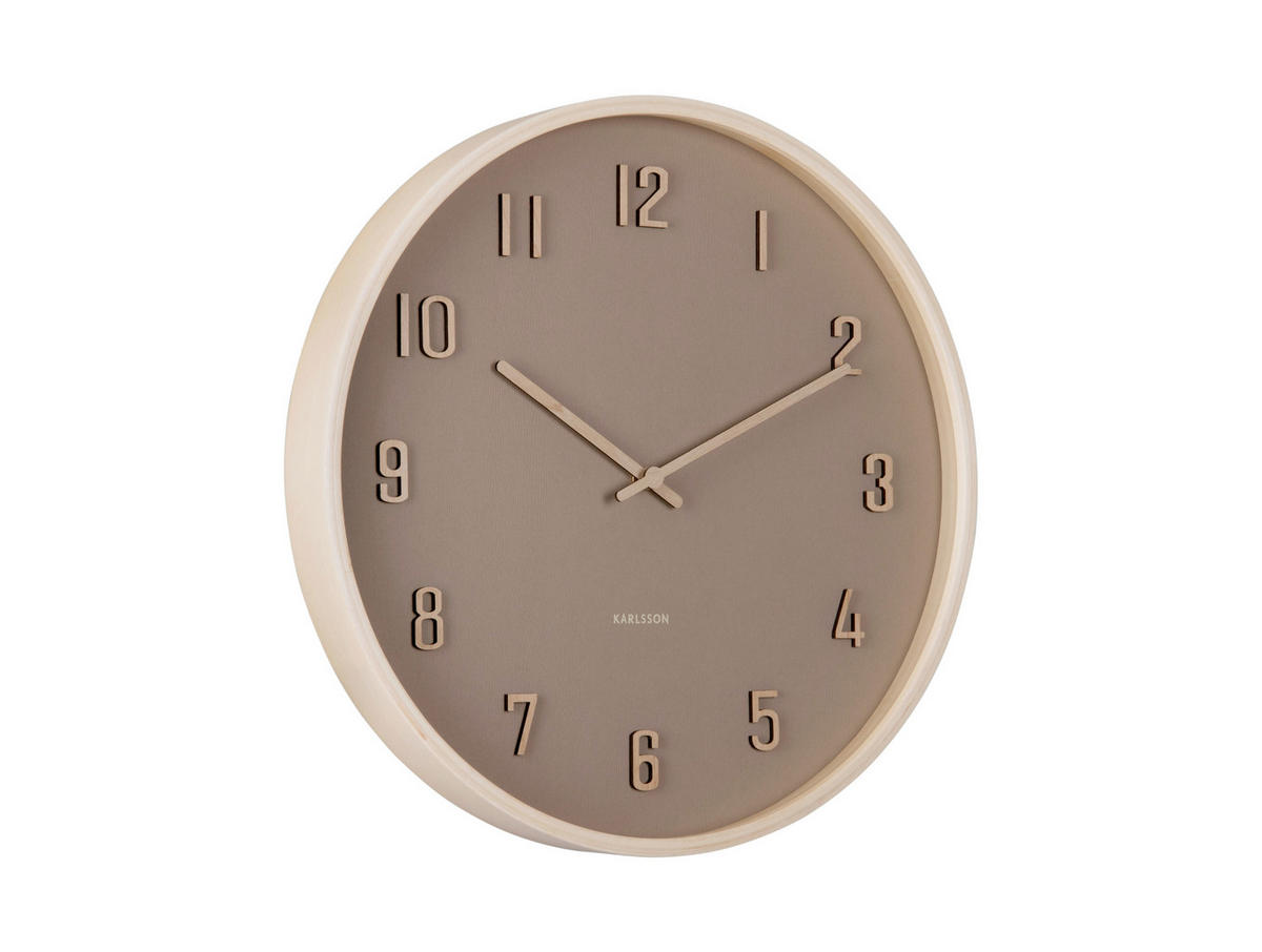 WANDUHR Nervadura Hellbraun  - Hellbraun, Basics, Holzwerkstoff (41cm) - Karlsson