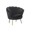 SESSEL in Samt Schwarz  - Goldfarben/Schwarz, MODERN, Textil/Metall (76/78/76cm) - Livetastic