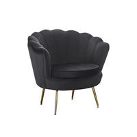SESSEL in Samt Schwarz  - Goldfarben/Schwarz, MODERN, Textil/Metall (76/78/76cm) - Livetastic