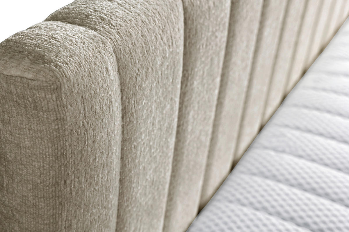 SCHLAFSOFA ROMA in Chenille, Jacquard Hellbraun  - Hellbraun/Schwarz, Design, Kunststoff/Textil (212/83/99cm) - MID.YOU