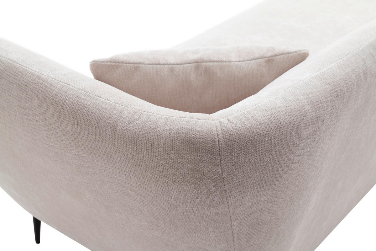 RÉCAMIERE Naturfarben Chenille Zierkissen, Rücken echt  - Schwarz/Naturfarben, KONVENTIONELL, Textil/Metall (224/70/97cm) - Hom`in