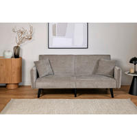 SCHLAFSOFA Bouclé Grau  - Schwarz/Grau, MODERN, Holz/Textil (191/83/84cm) - Livetastic