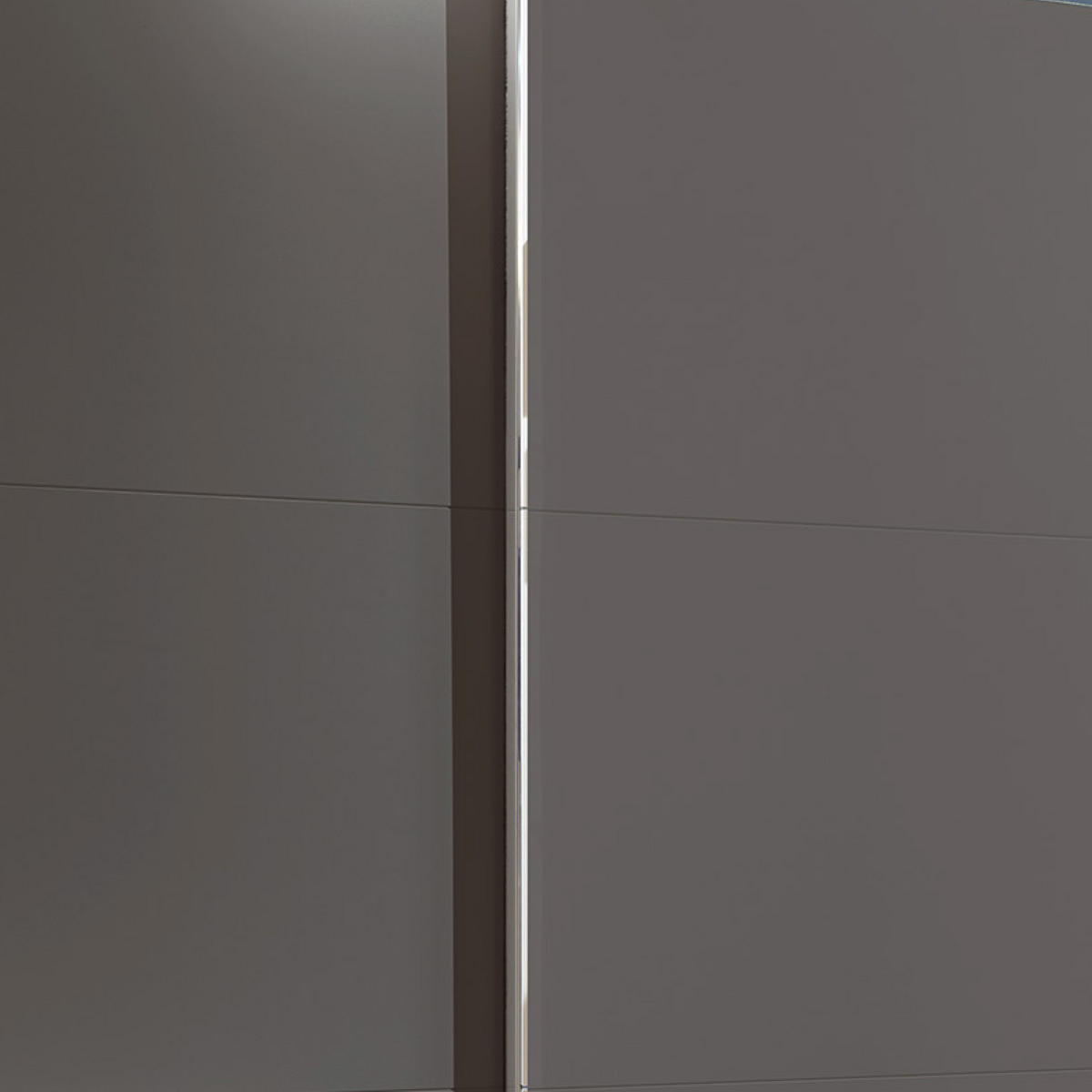 SCHWEBETÜRENSCHRANK in Graphitfarben, Eichefarben  - Chromfarben/Eichefarben, Modern, Holzwerkstoff/Metall (250/216/65cm) - MID.YOU
