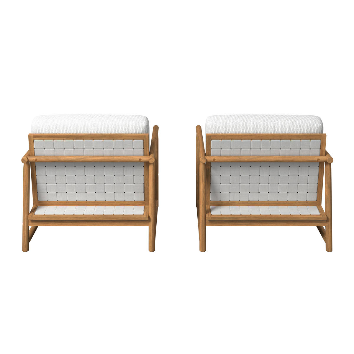 GARTENSET 4-teilig Webstoff Akaziemassiv 4-teilig  - Beige/Akaziefarben, Design, Holz/Textil (81/71/84cm) - Ambia Garden