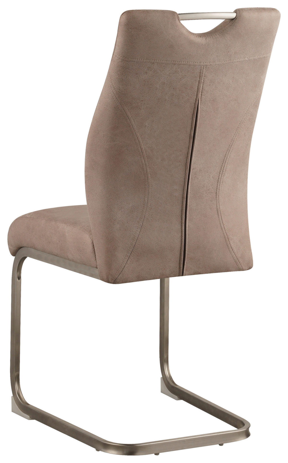 NIHAJNI STOL, kovina, tekstil naravne barve, barve nerjavečega jekla  - barve nerjavečega jekla/naravne barve, Design, kovina/tekstil (43/97/57cm) - Carryhome