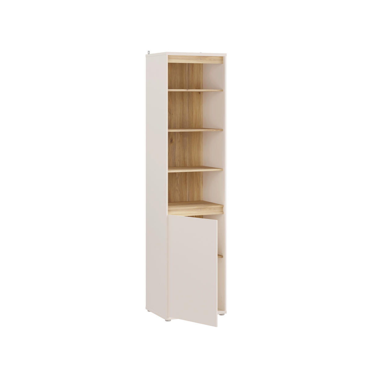 Dulap Cu Rafturi, culoare lemn stejar, nisipiu  - culoare lemn stejar/nisipiu, Basics, plastic/material pe bază de lemn (53,4/211,1/42cm) - Xora