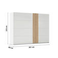 SCHWEBETÜRENSCHRANK  in Weiß, Eichefarben  - Eichefarben/Weiß, Design, Glas/Holzwerkstoff (301/223/68cm) - Novel