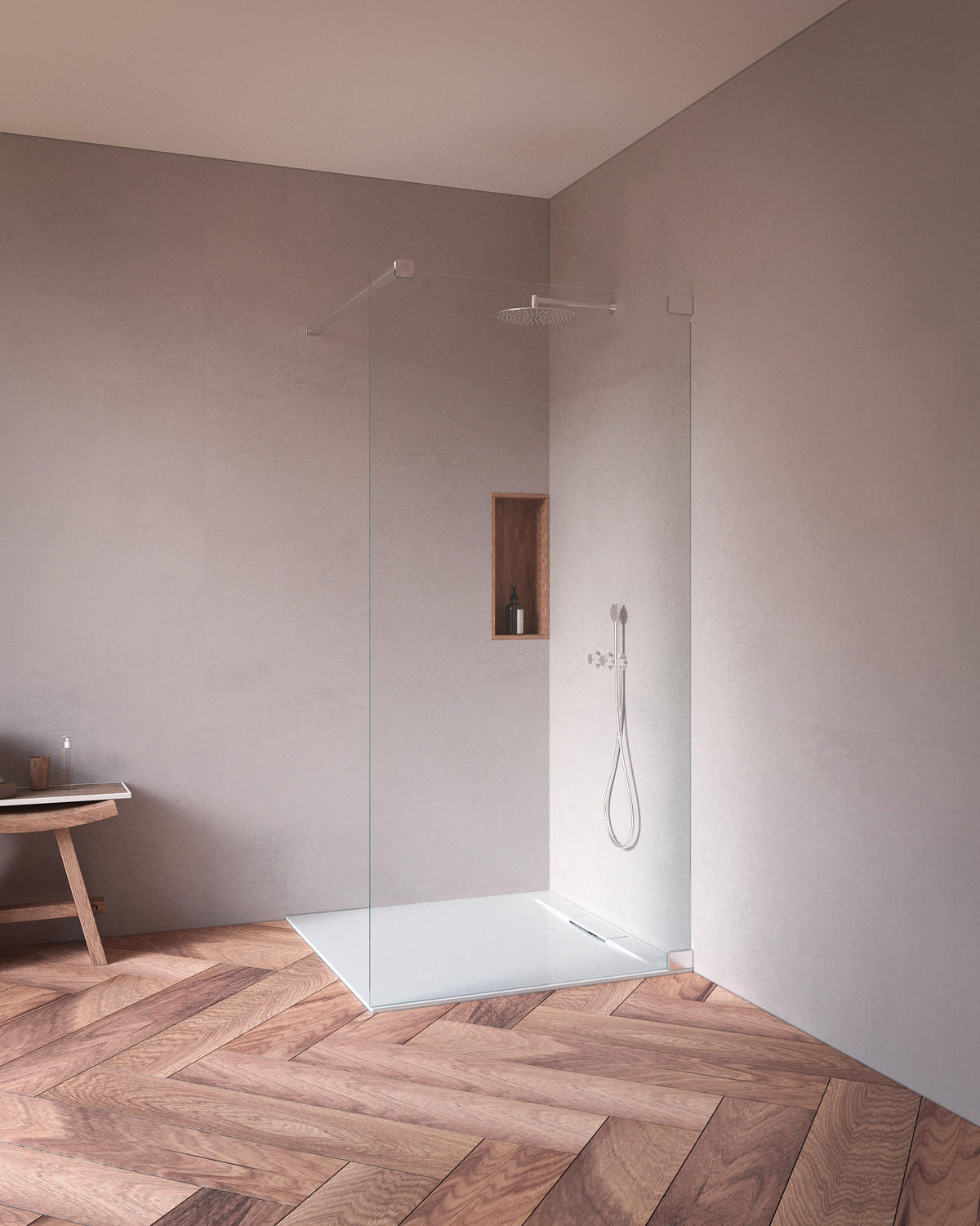 DUSCHTRENNWAND Chromfarben  100/200 cm  - Chromfarben, MODERN, Glas/Metall (100/200cm) - Schöner Wohnen