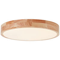 LED-DECKENLEUCHTE    39/39/8 cm  - Hellbraun/Weiss, Design, Holz/Kunststoff (39/39/8cm) - Brilliant