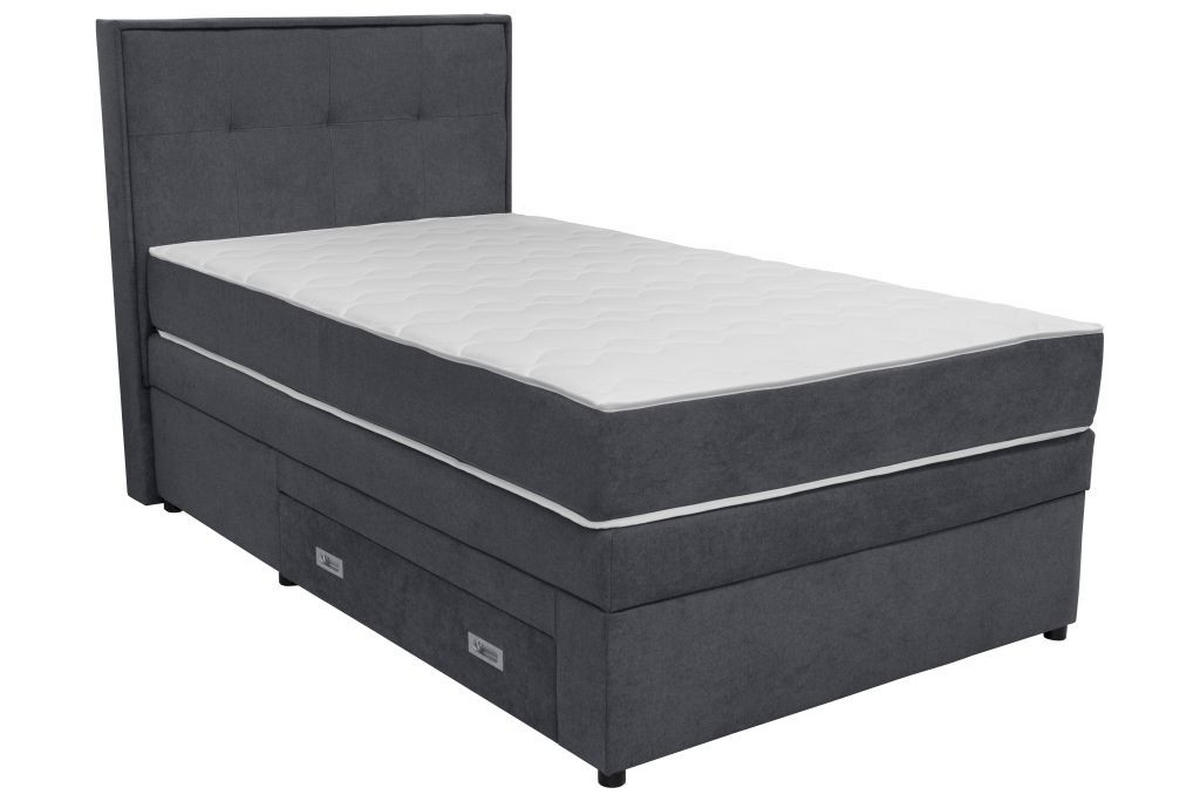 POSTEL BOXSPRING, 90/200 cm, tmavě šedá - černá/tmavě šedá, Moderní, dřevo/kompozitní dřevo (90/200cm) - Hom`in