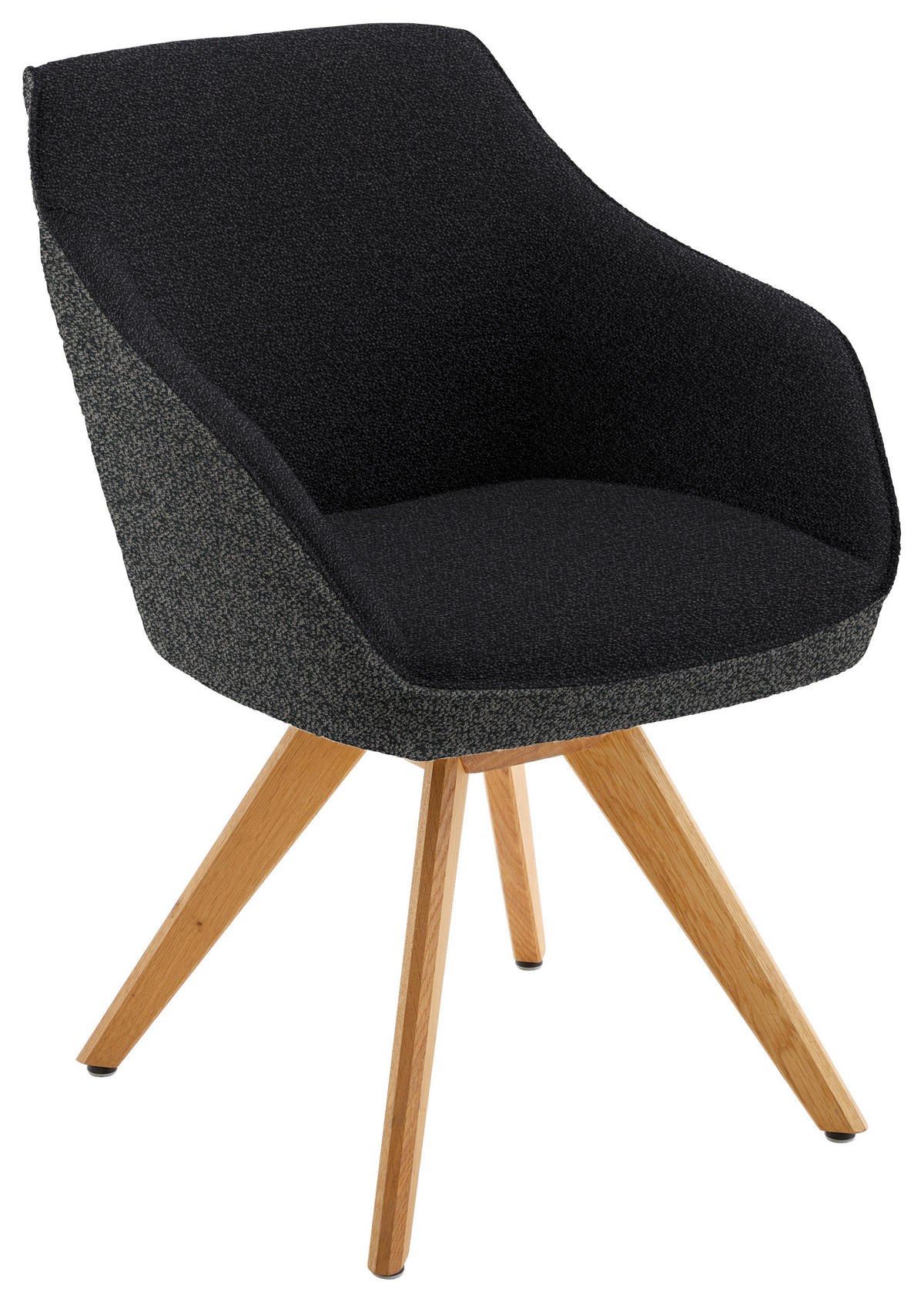ARMLEHNSTUHL  in Flachgewebe  - Eichefarben/Anthrazit, Design, Holz/Textil (60/84/68cm) - Koinor