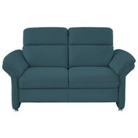 2-SITZER-SOFA in Echtleder Blau  - Blau/Alufarben, Konventionell, Leder/Metall (170/96/92cm) - Beldomo Premium