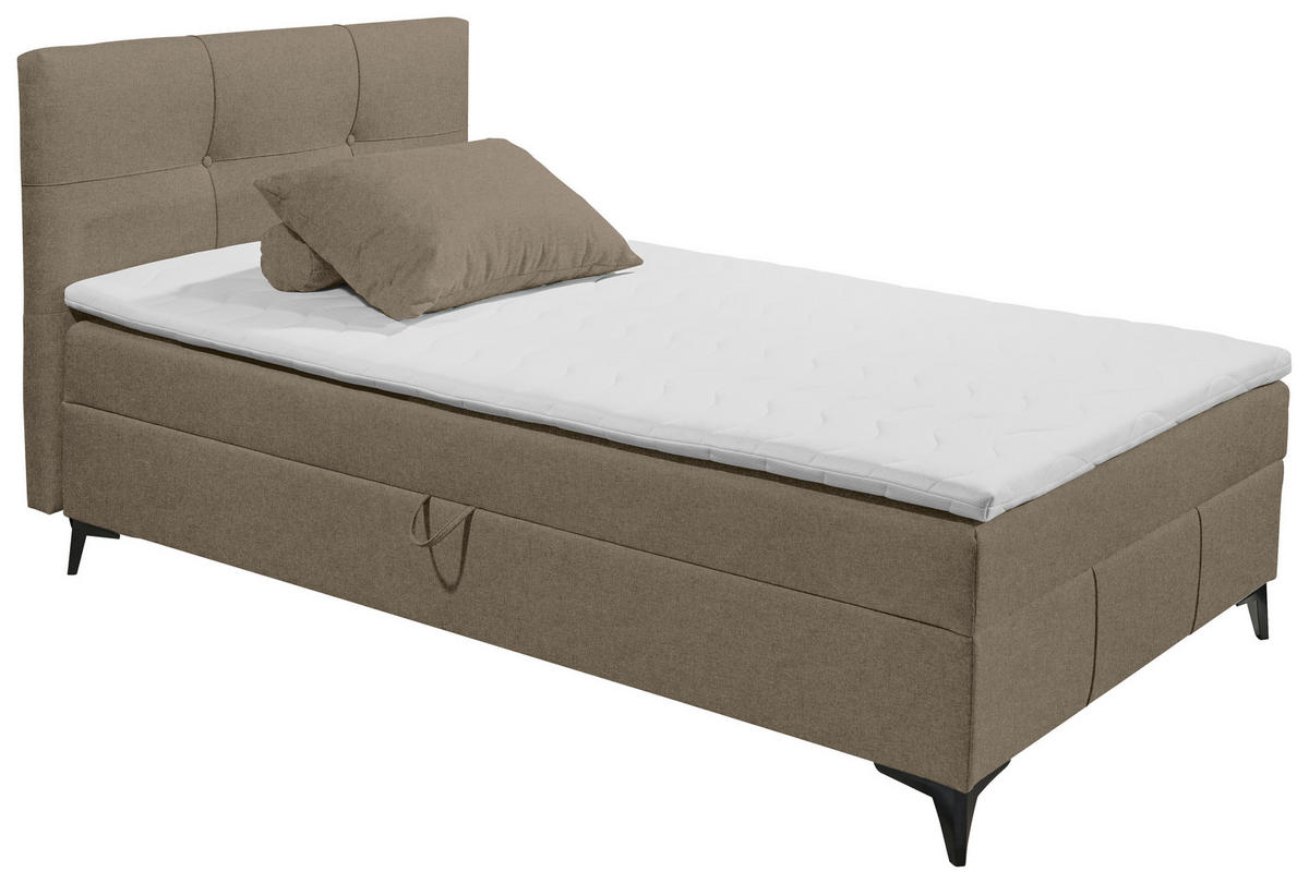 BOXBETT 120/200 cm  in Braun  - Braun, Basics, Holzwerkstoff/Textil (120/200cm) - Xora
