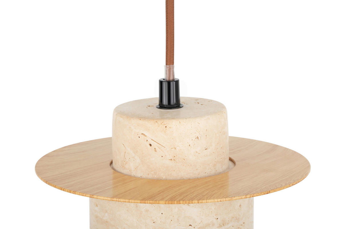 HÄNGELEUCHTE 20/120 cm  - Beige, Design, Stein/Metall (20/120cm) - Collet's Monde