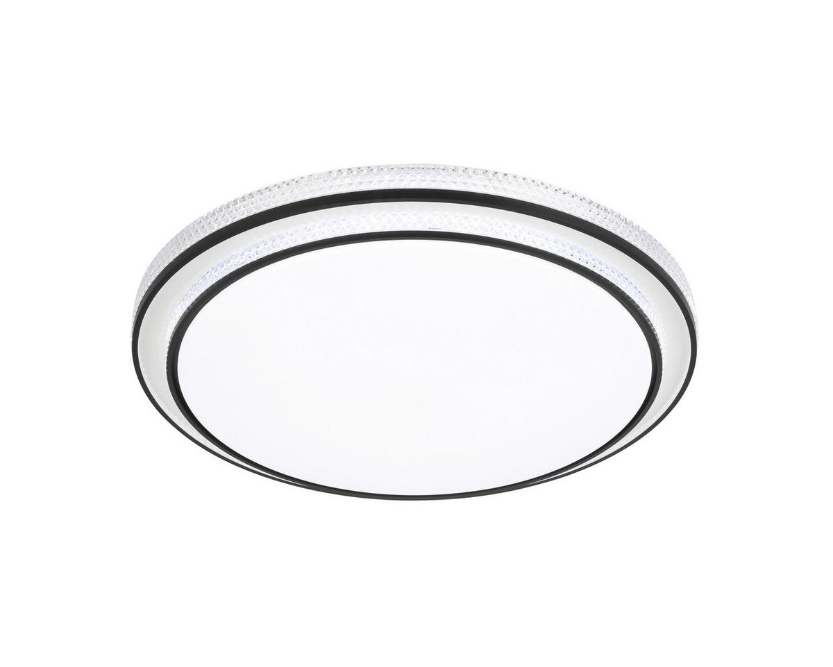 STROPNÉ LED SVIETIDLO, 51,5/9,5 cm  - čierna/biela, Basics, kov/plast (51,5/9,5cm) - Novel