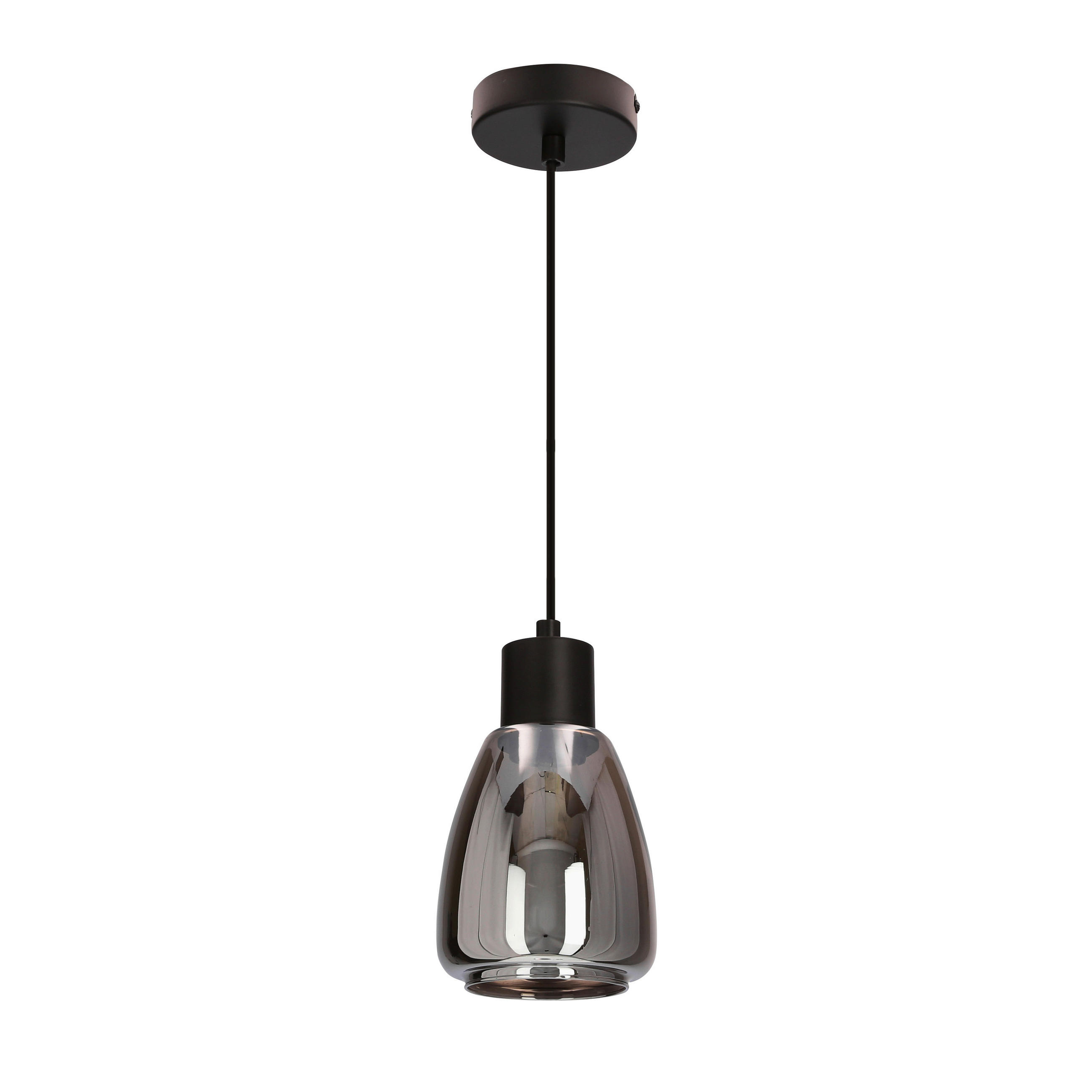 PENDELLEUCHTE 12/12/120 cm  - Schwarz, KONVENTIONELL, Glas/Metall (12/12/120cm)