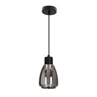 PENDELLEUCHTE 12/12/120 cm  - Schwarz, KONVENTIONELL, Glas/Metall (12/12/120cm)