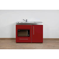 MINIKÜCHE  120/89/60 cm  in Bordeaux  - Edelstahlfarben/Bordeaux, Basics, Metall (120/89/60cm)