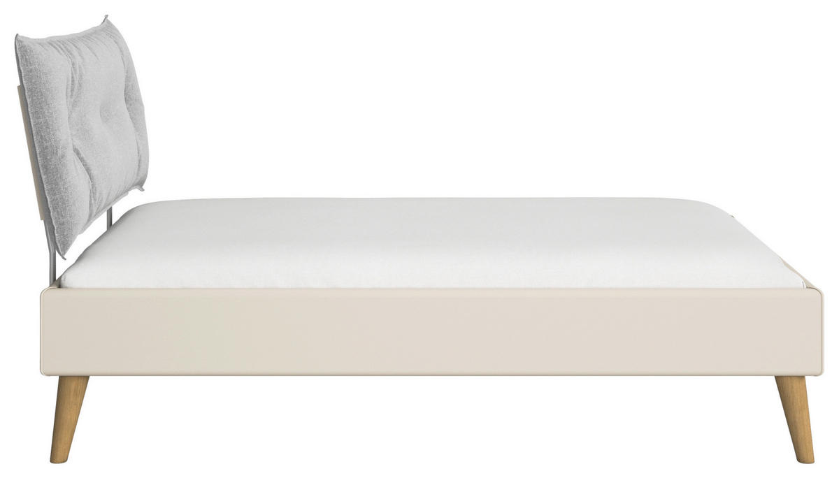 BETT 120/200 cm  in Champagner  - Wildeiche/Champagner, Design, Holz/Textil (120/200cm) - Carryhome
