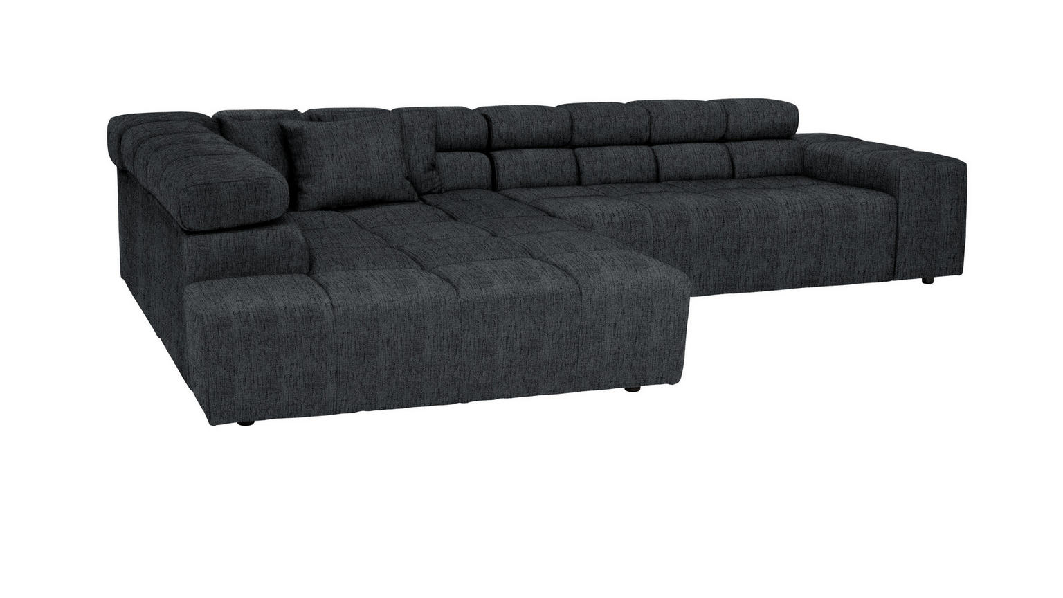 ECKSOFA Graphitfarben Flachgewebe - weiches Design