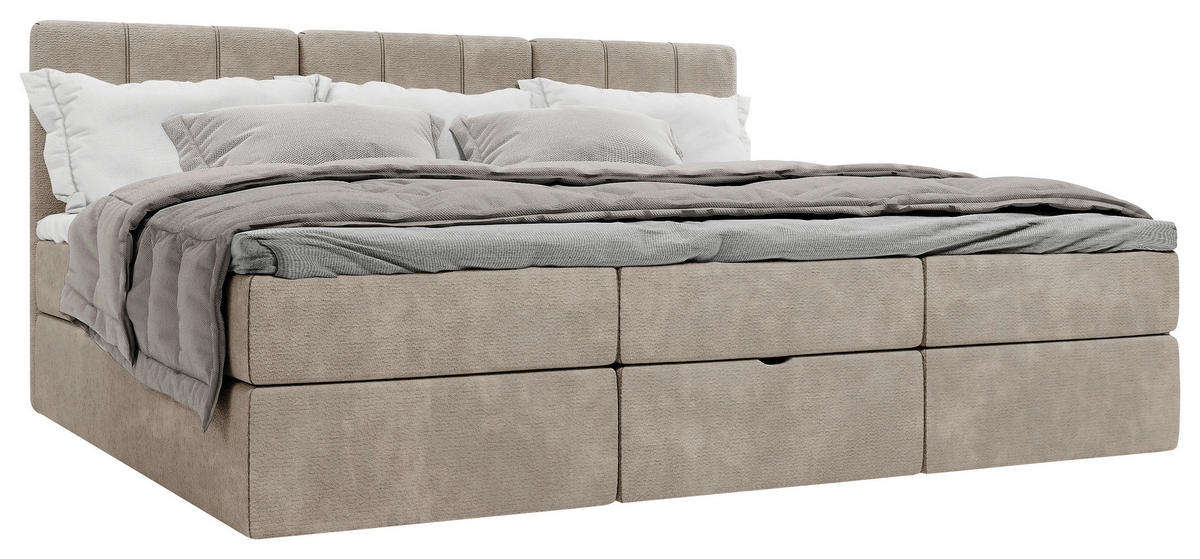 FAMILIENBETT - Graubraun/Schwarz, Design, Holzwerkstoff/Kunststoff (240/200cm) - Esposa