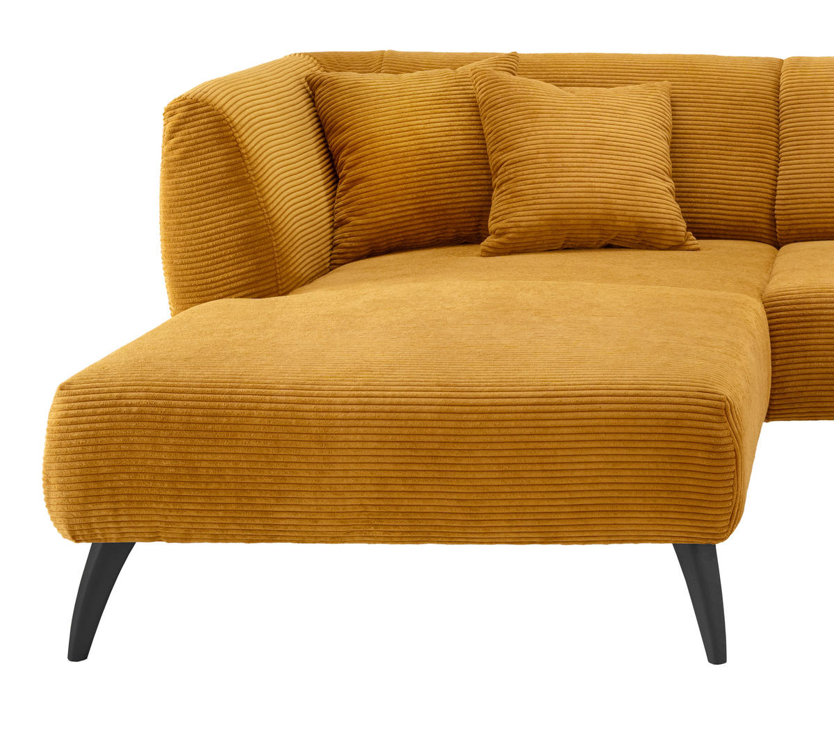 ECKSOFA Goldfarben Cord  - Goldfarben/Schwarz, MODERN, Holz/Textil (160/264cm) - MID.YOU