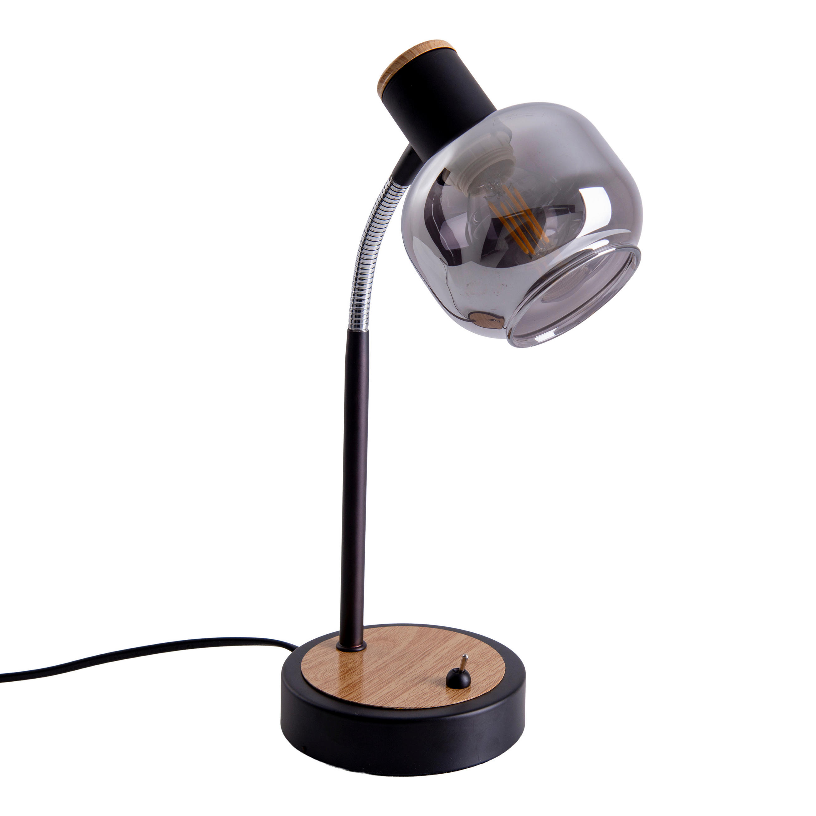 TISCHLEUCHTE Fumoso 12/39 cm   - Schwarz/Naturfarben, Design, Glas/Metall (12/39cm) - Näve