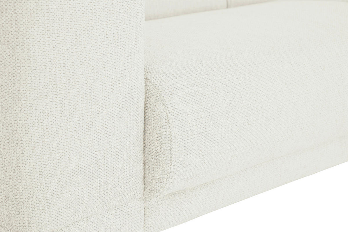 3-SITZER-SOFA OSLO_LZ Webstoff Weiß  - Schwarz/Weiß, Design, Holz/Textil (218/77/93cm) - MID.YOU