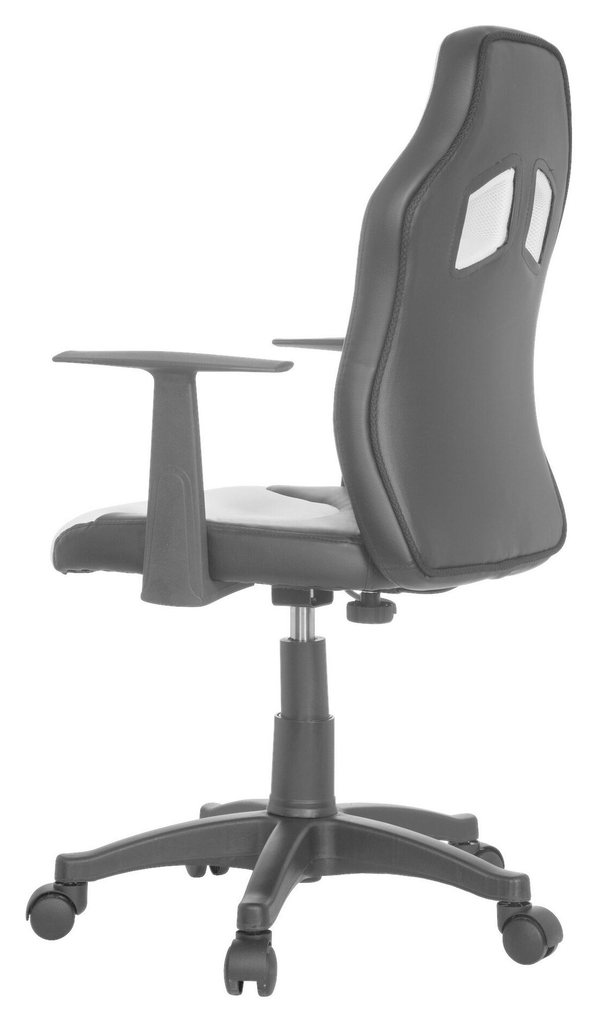 JUGENDDREHSTUHL Schwarz, Weiß  - Schwarz/Weiß, Basics, Kunststoff (54/90-100/48cm) - MID.YOU