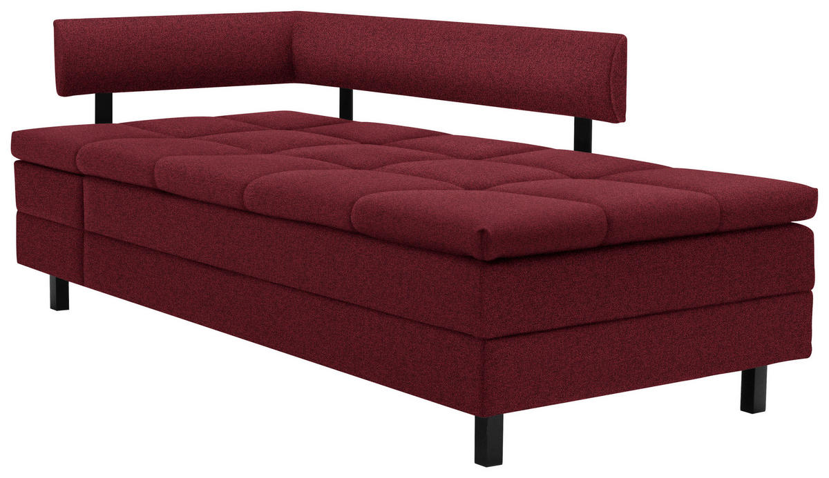 LIEGE in Flachgewebe Rot  - Rot/Schwarz, MODERN, Textil/Metall (208/77/98cm) - Joka