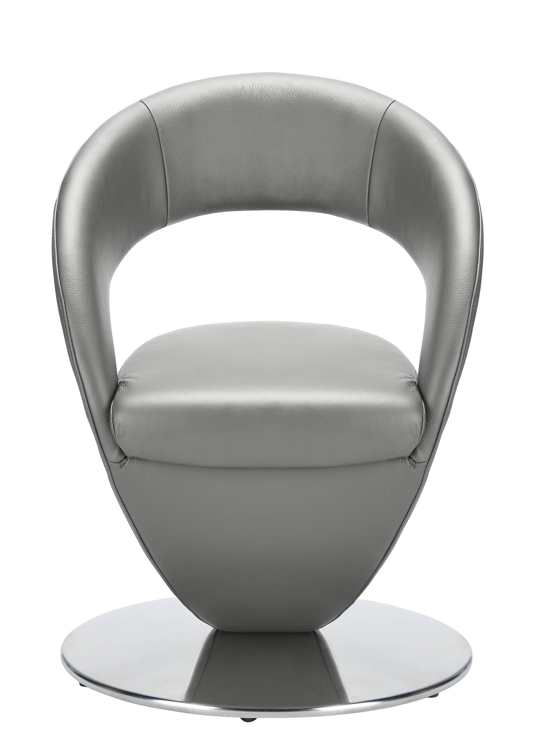 STUHL drehbar - Edelstahlfarben/Hellgrau, Design, Textil/Metall (62/86/61cm) - Moderano