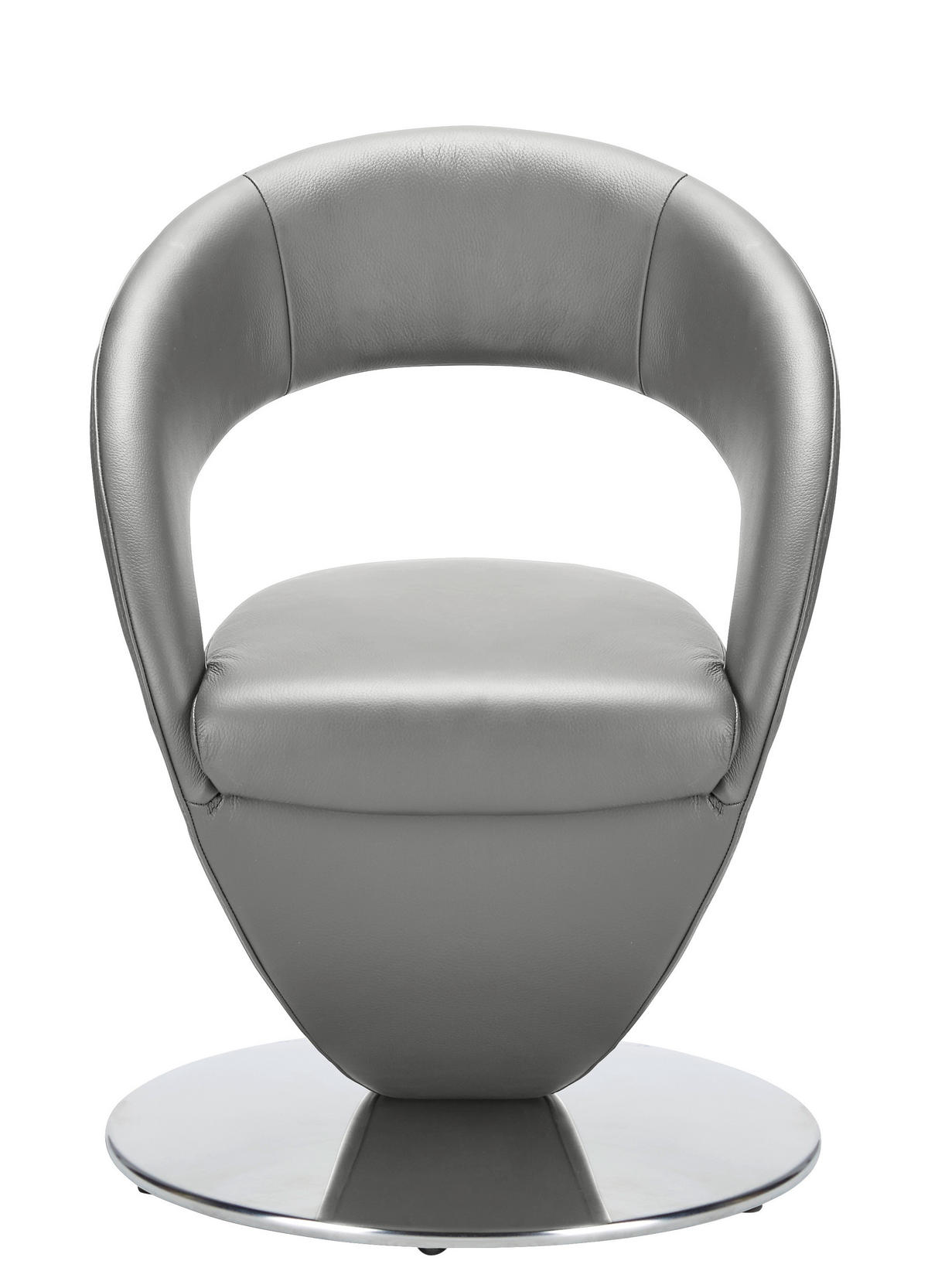 STUHL drehbar - Edelstahlfarben/Hellgrau, Design, Textil/Metall (62/86/61cm) - Moderano