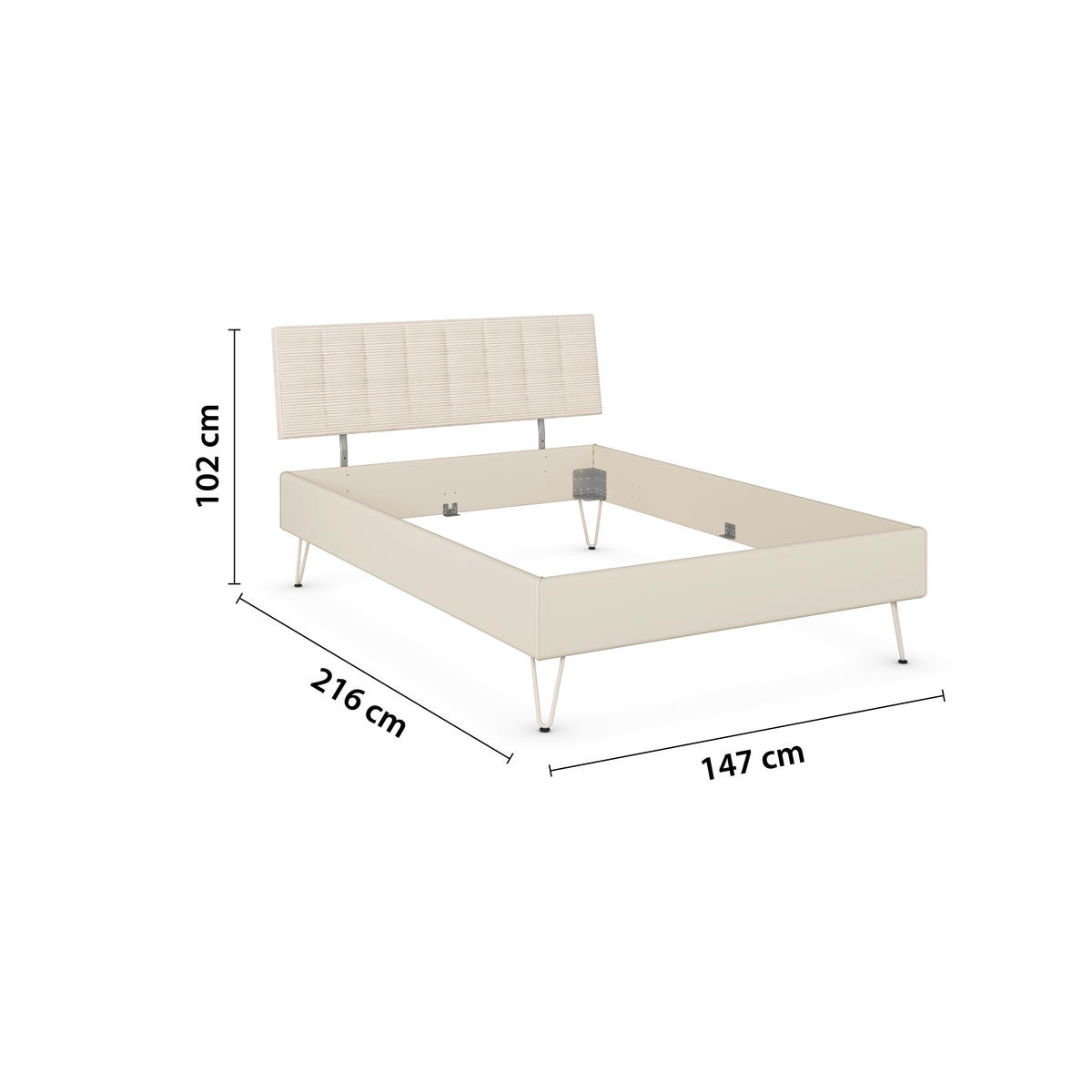 BETT 140/200 cm  in Champagner  - Champagner, Design, Textil/Metall (140/200cm) - Carryhome