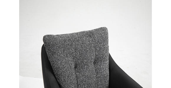 ARMLEHNSTUHL in Eisen Webstoff, Mikrofaser - Anthrazit/Schwarz, Design, Textil/Metall (59/93/69cm) - Novel