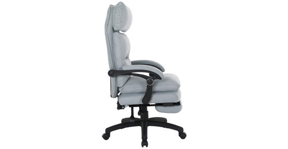 CHEFSESSEL in Mikrofaser Hellgrau - Hellgrau/Schwarz, MODERN, Kunststoff/Textil (63,5/114-122/70cm) - Venda